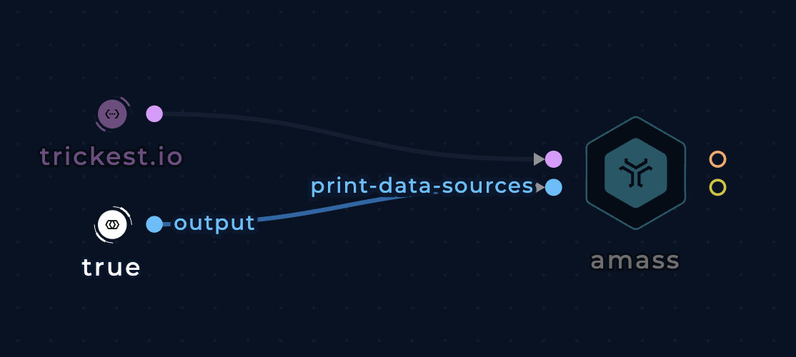 amass node with inputs in the workflow editor