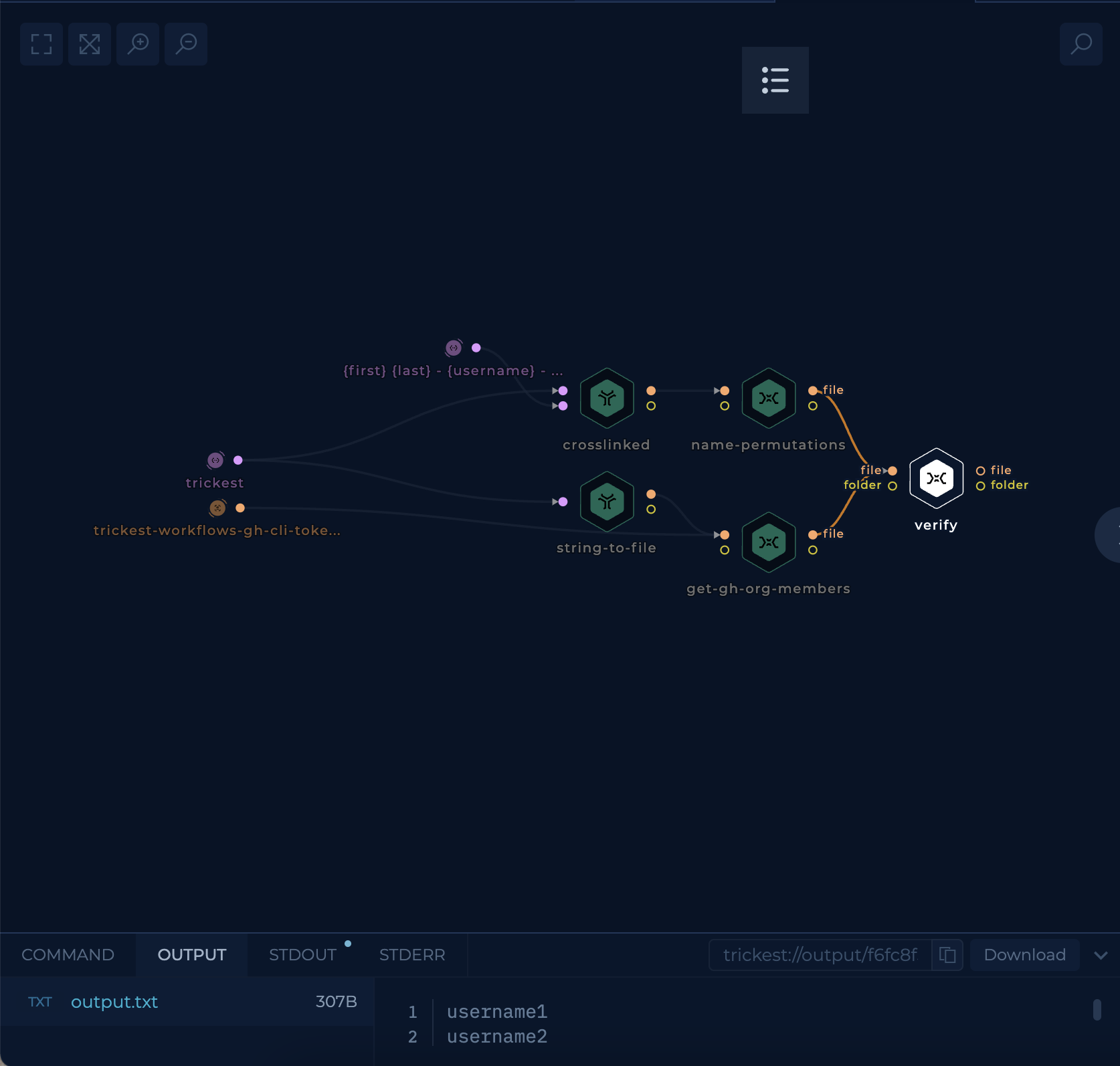 Enumerate Github Users workflow results