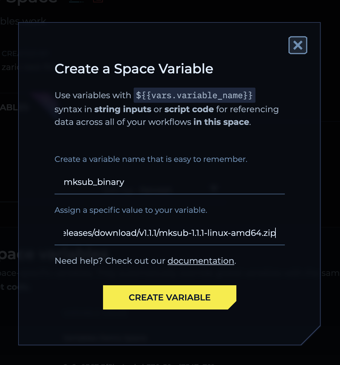 Mksub Binary Variable