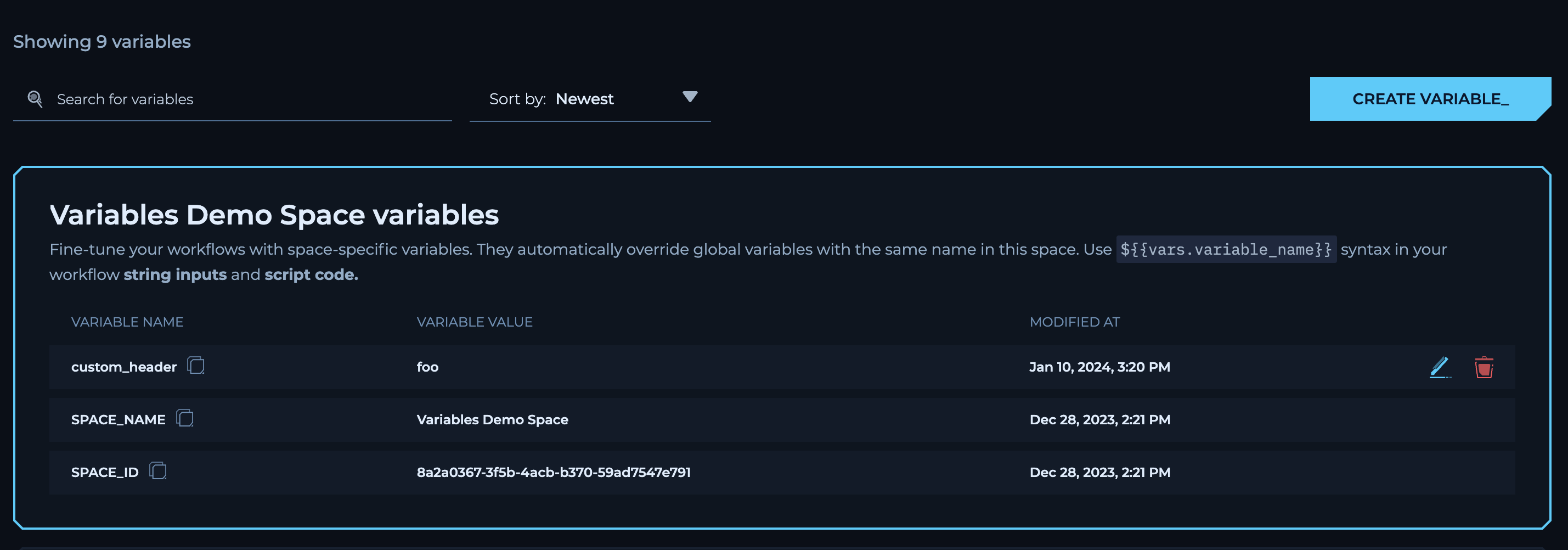 Custom Header Variable