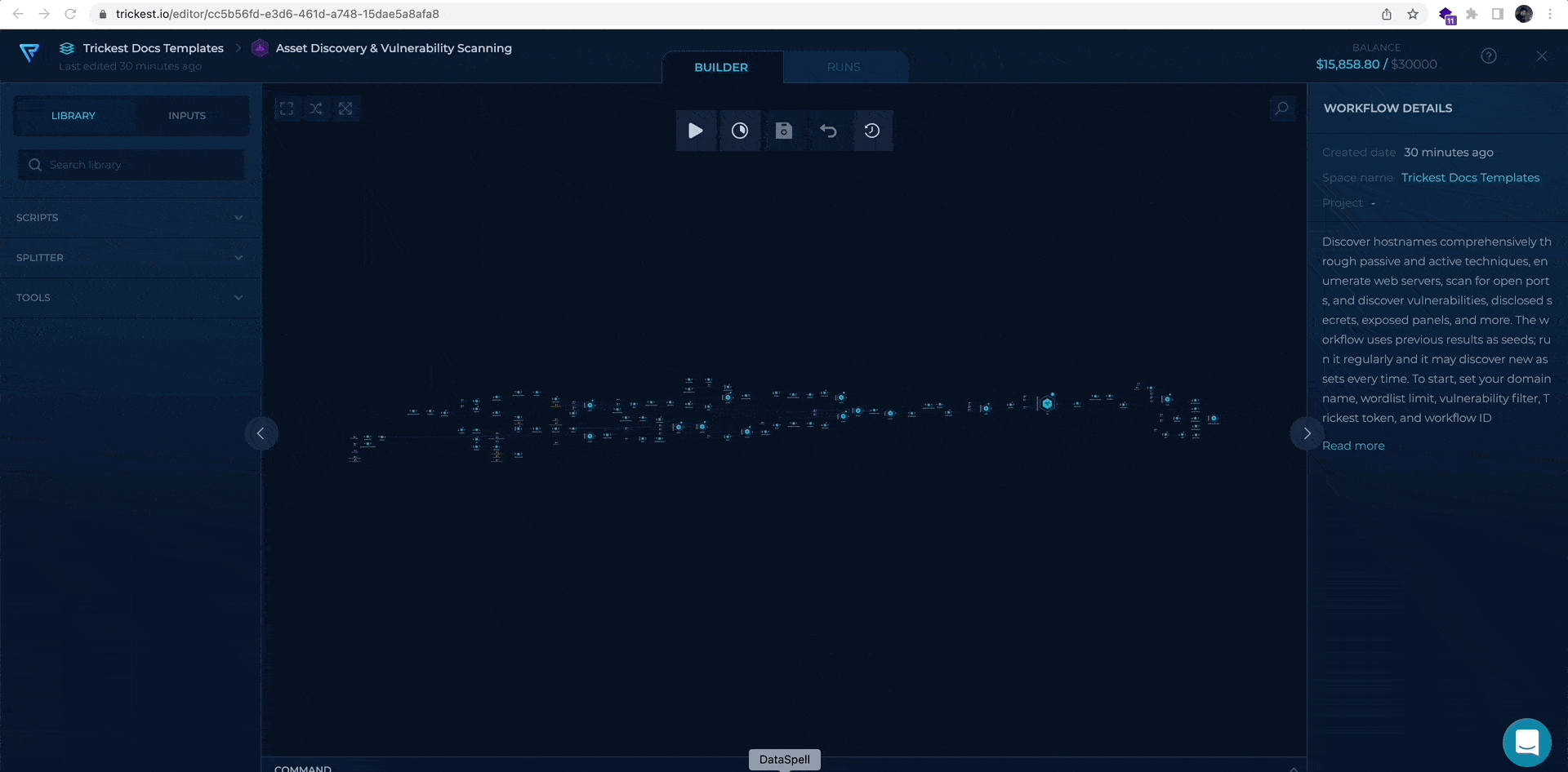 Worfklow targets setup in the workflow editor for Asset Discovery and Vulnerability scanning workflows