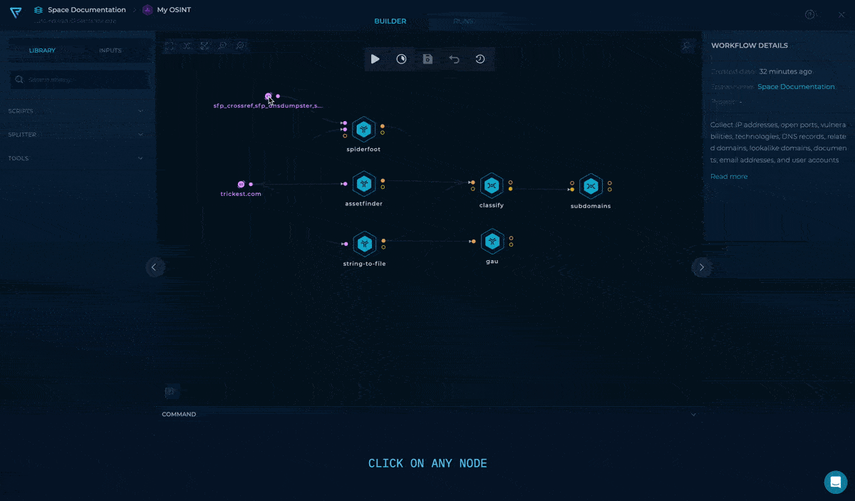 GIF of multiselecting, copying and pasting workflow in the workflow editor