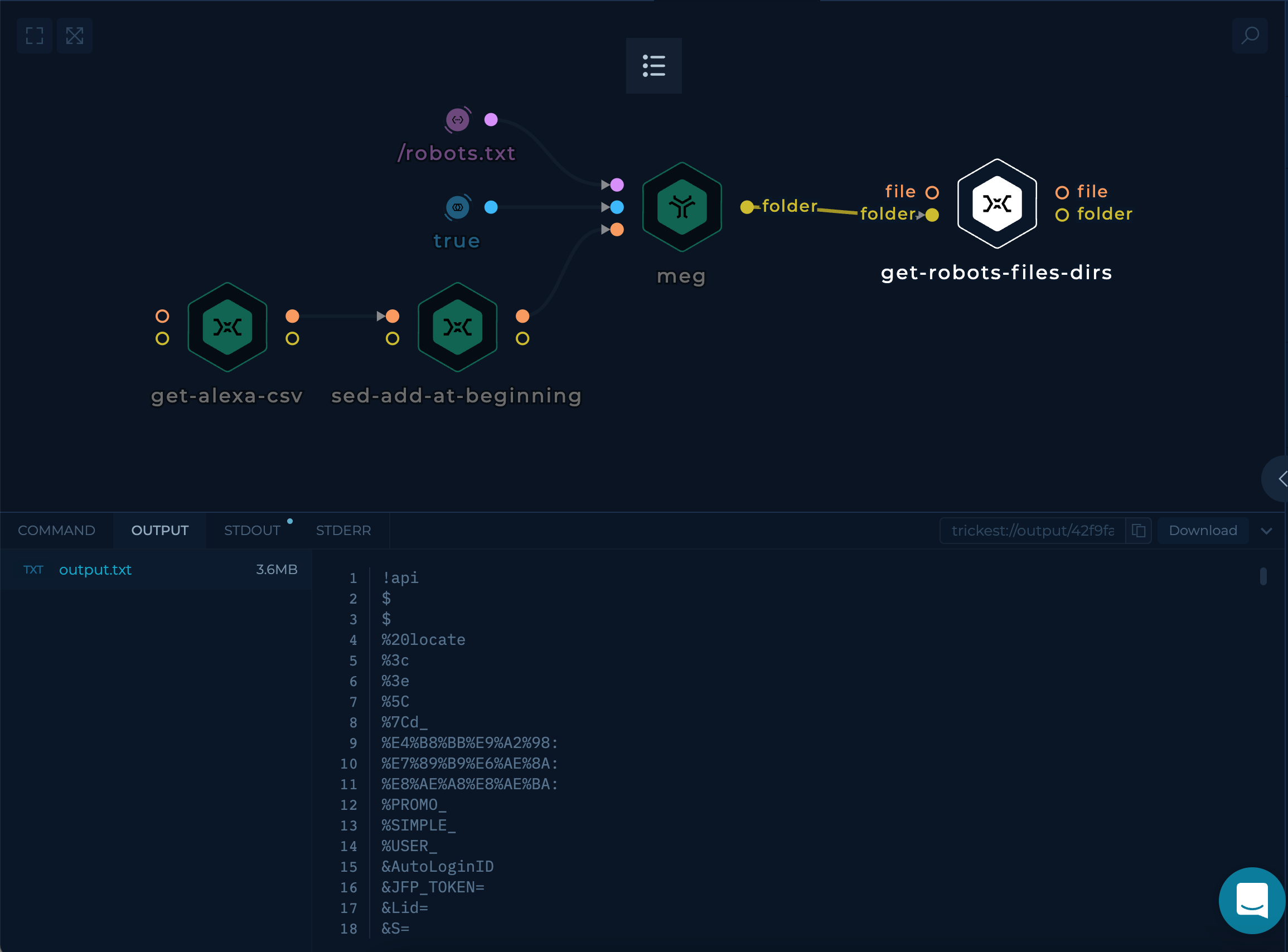 Alexa's Top 1000 robots.txt workflow results