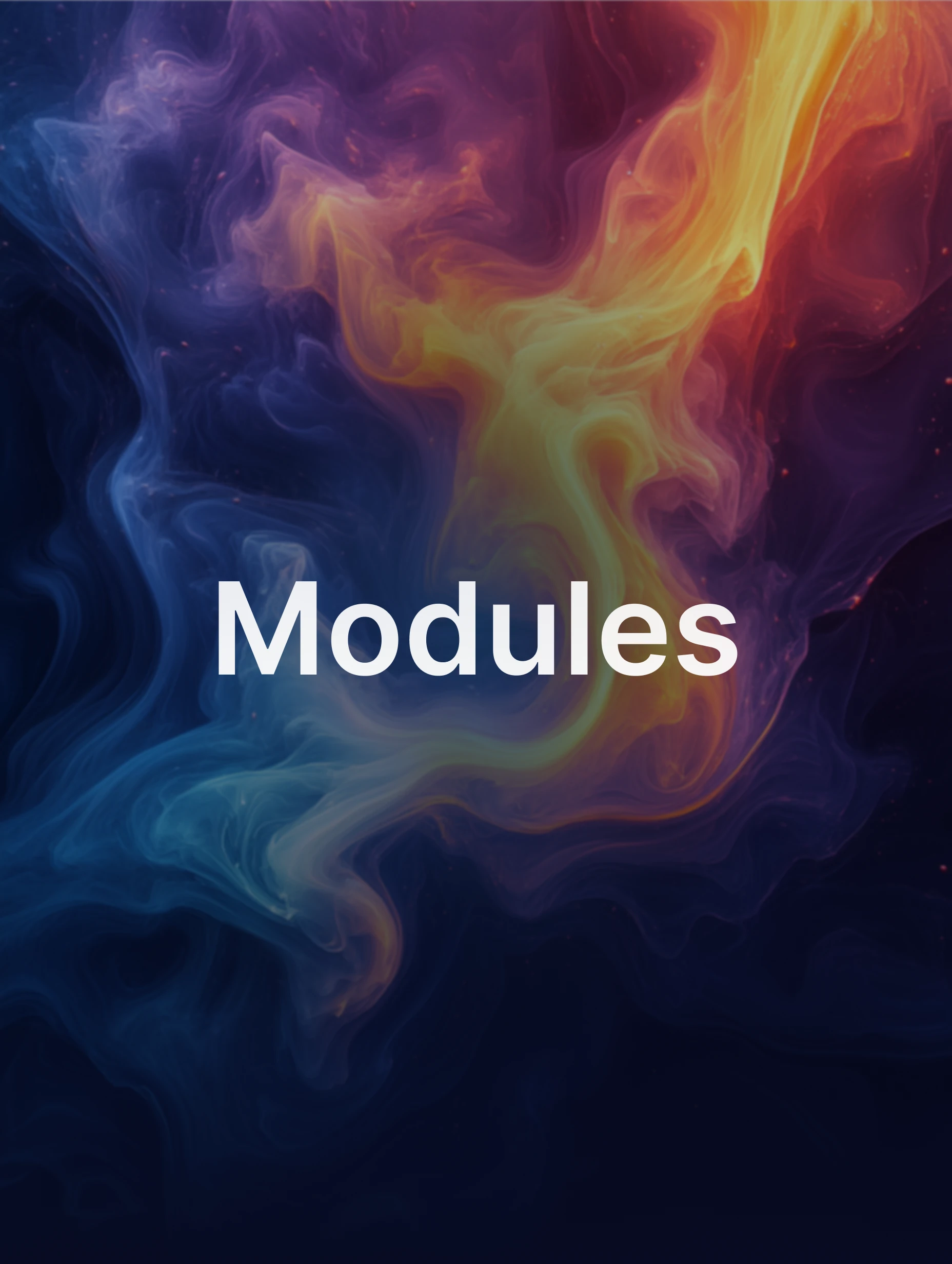  ilustration of modules with the headline and description
