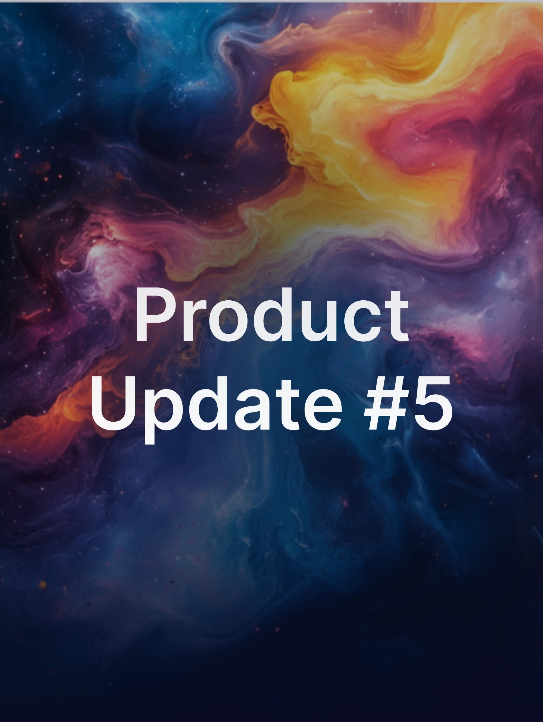 Blue background with New Product Update title