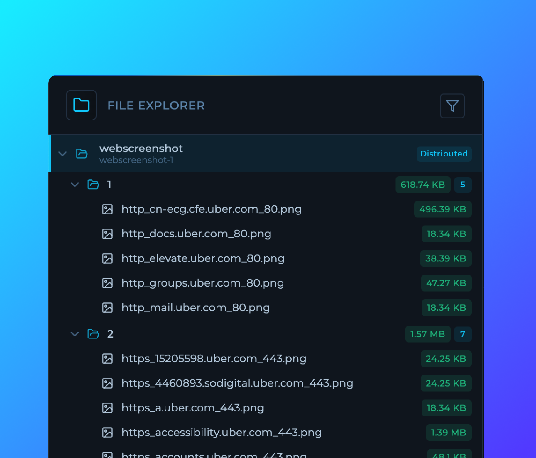 Screenshot of Trickest File Tree for Distributed Nodes