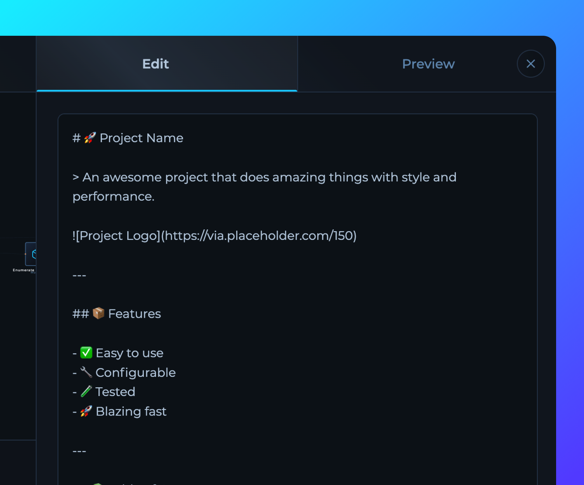 README Editor UI Enhancement