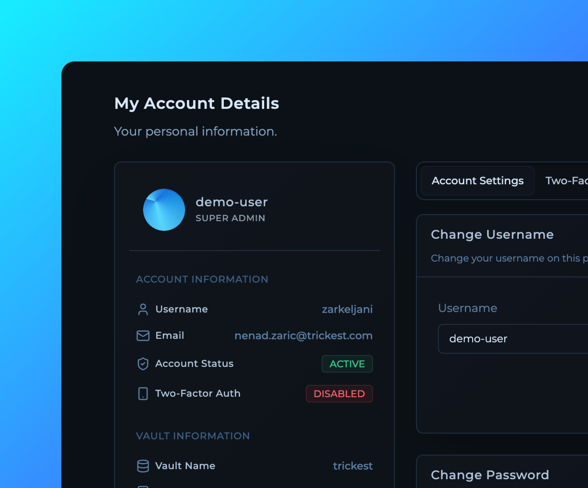 My Account Page Redesign