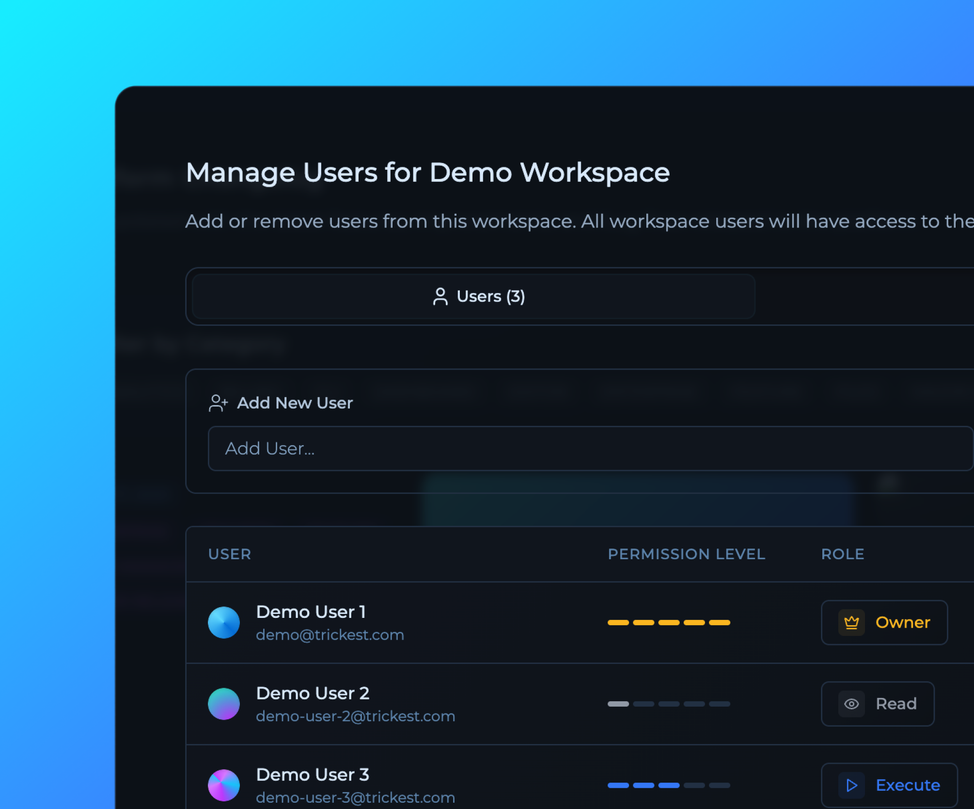 User Workspace Management - Granular access control per workspace