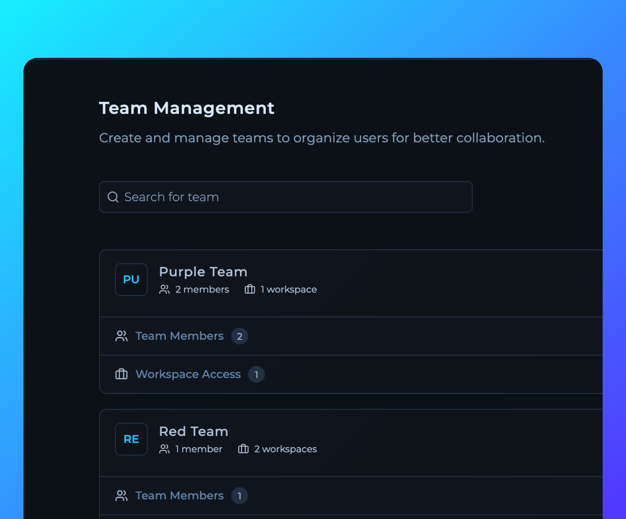 RBAC Team Management Overview