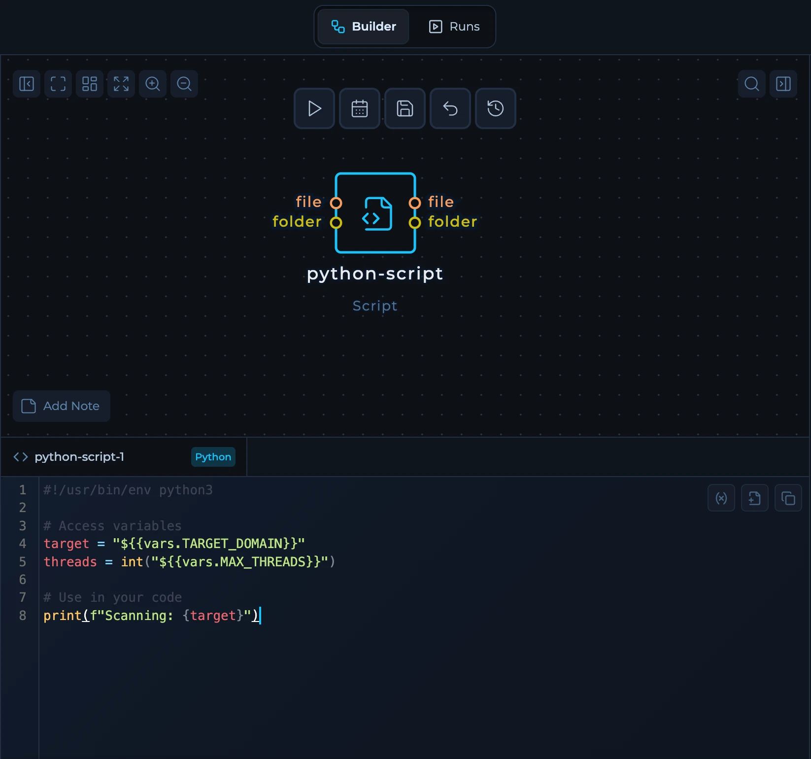 Using variables in Python scripts