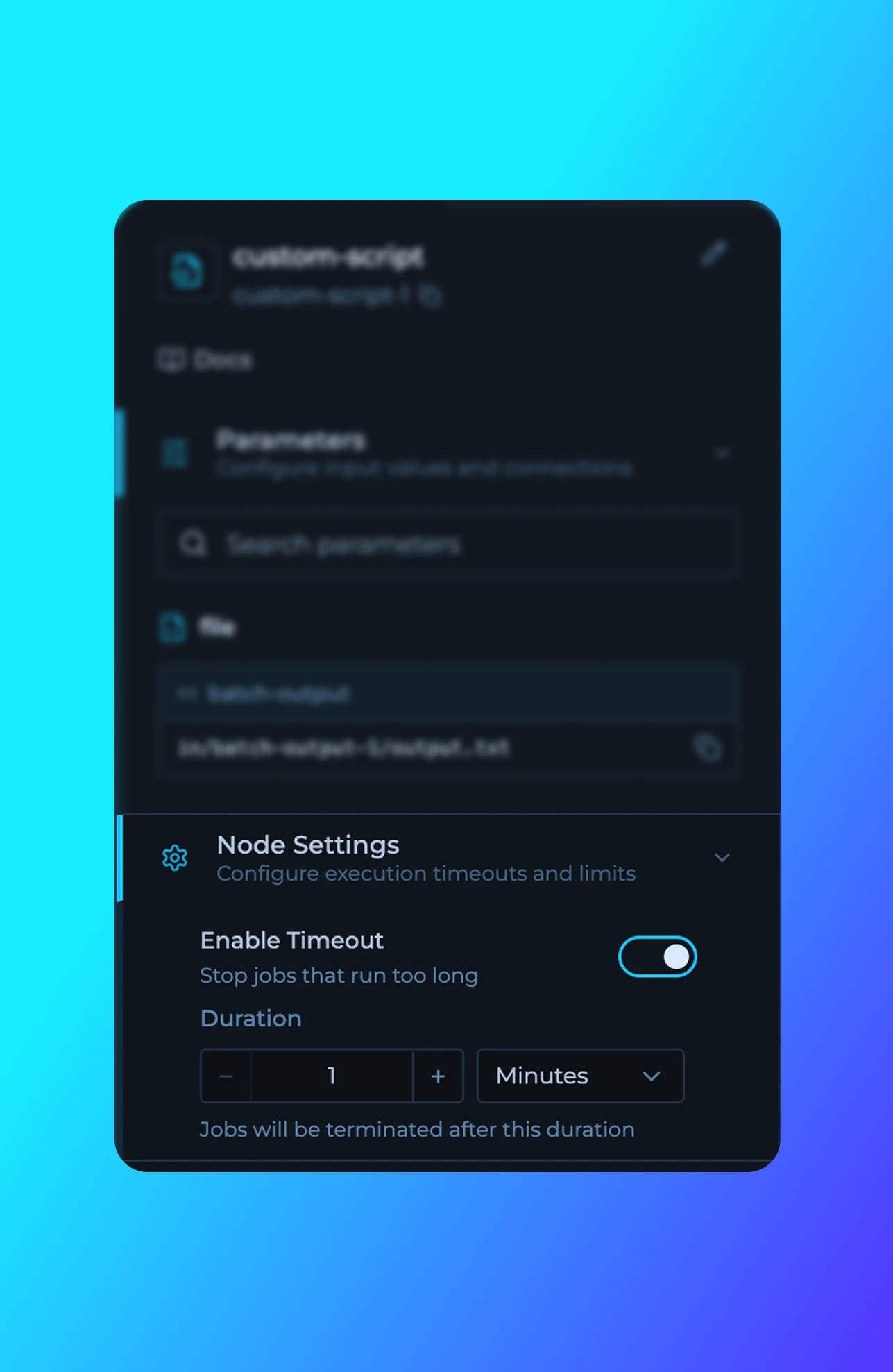 Job Timeout Configuration in Node Settings