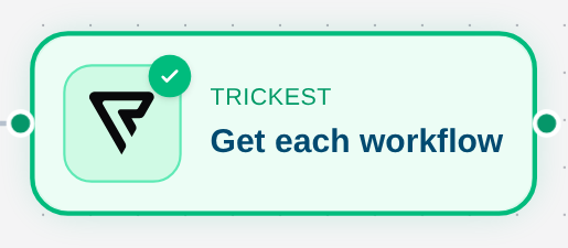 The Get each workflow node in the built-in Trickest connector.