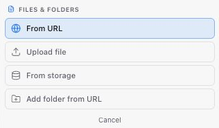 Choose a file or folder for a node input.
