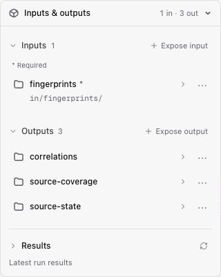 Module interface showing inputs and outputs exposed from the internal workflow.
