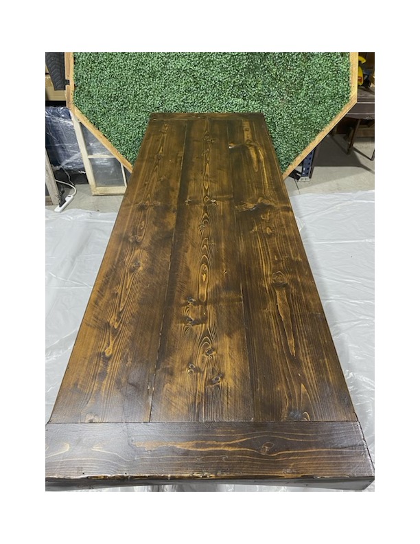 Brown Wooden Farm Tables 8'x36" view 2