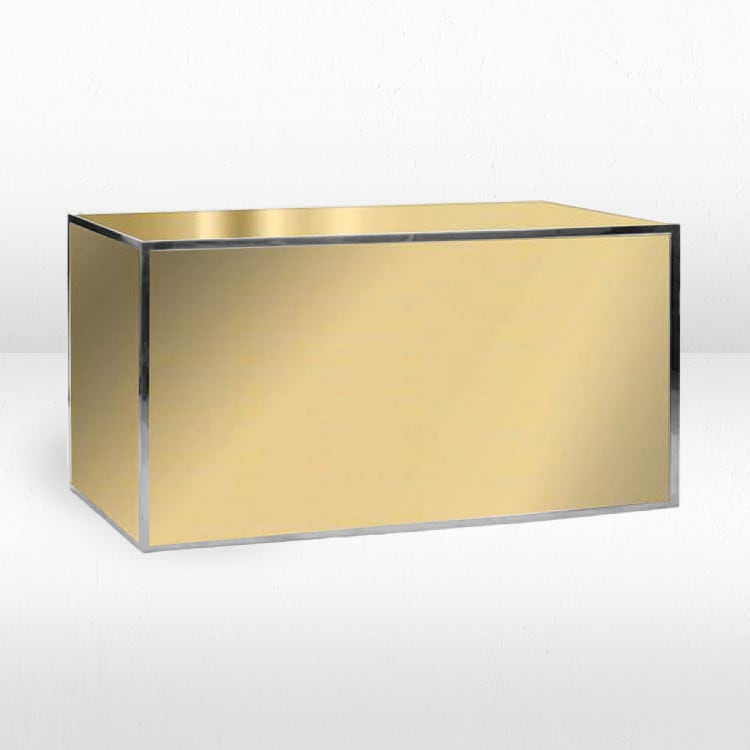 6ft Avenue Bar - Silver Frame / Gold Mirror Inserts view 2