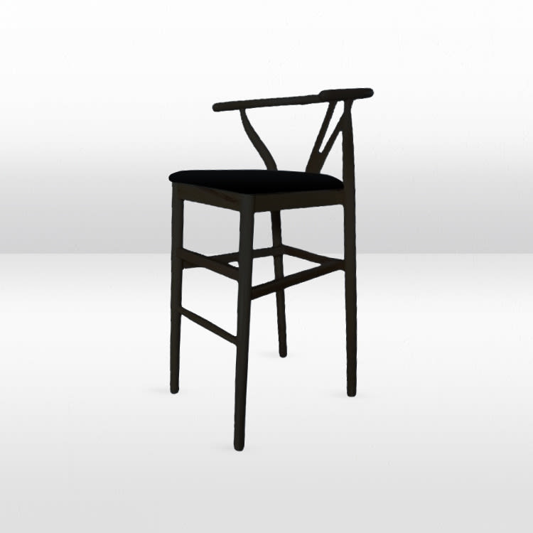 Sutton Bar Stool - Black Frame/Black Pad view 2