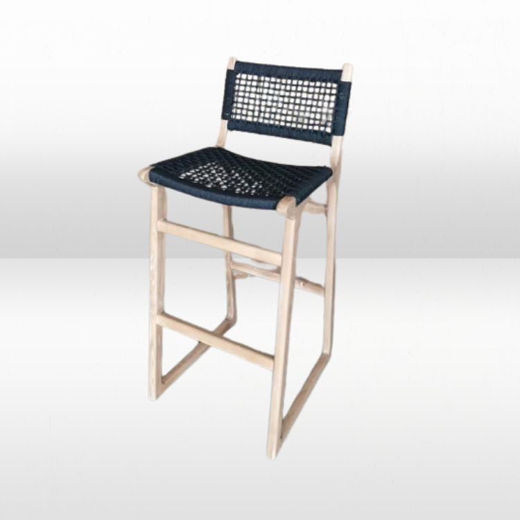Cora Black Weave Bar Stool view 2