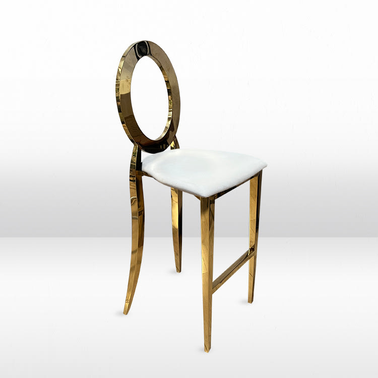 Halo Bar Stool with Ivory Pad view 2