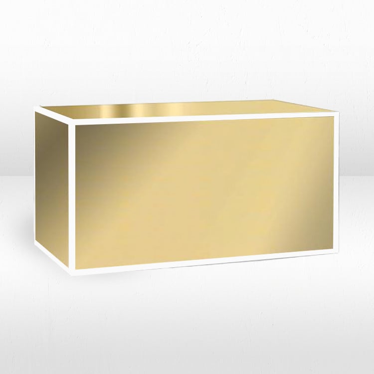 6ft Avenue Bar - White Frame / Gold Mirror Inserts view 2