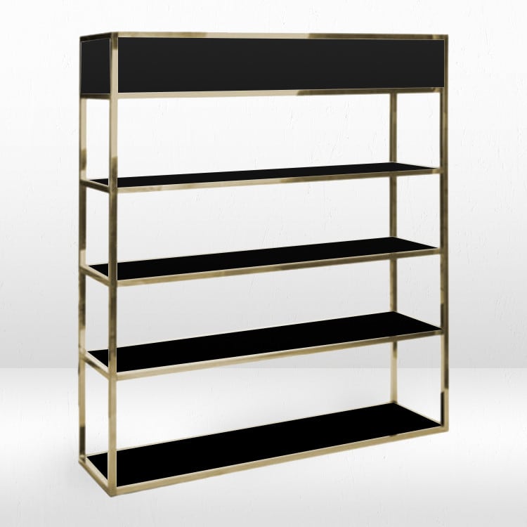 Essex Barback - Flat Gold Frame / Black Matte Inserts view 2