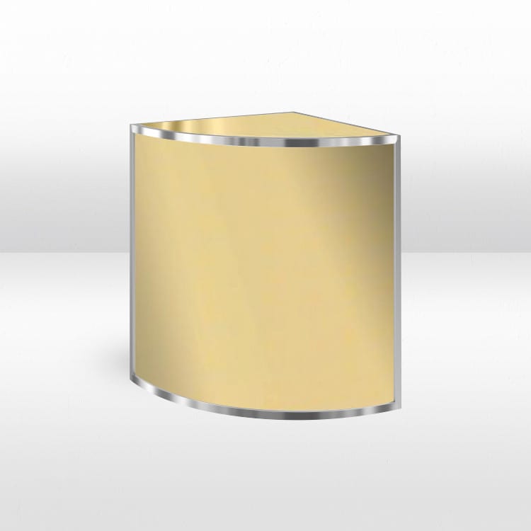 Rounded Corner Avenue Bar - Silver Frame / Gold Mirror Inserts view 2