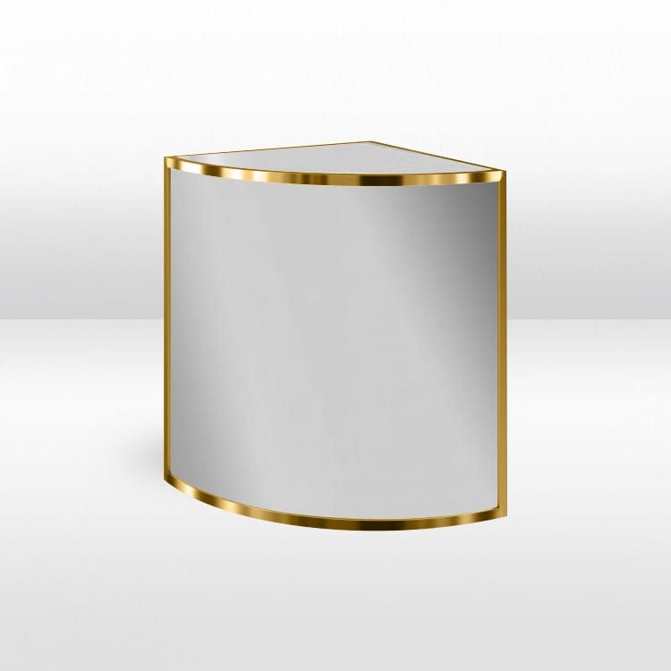 Rounded Corner Avenue Bar - Gold Frame / Silver Mirror Inserts view 2
