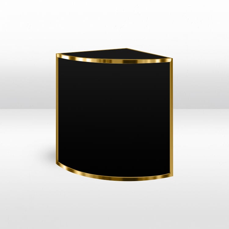 Rounded Corner Avenue Bar - Gold Frame / Black Matte Inserts view 2
