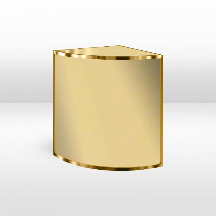 Rounded Corner Avenue Bar  - Gold Frame / Gold Mirror Inserts view 2
