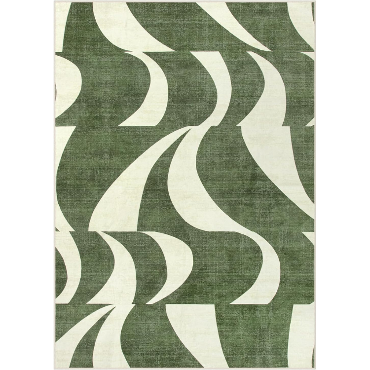 Sage Green Swirl Area Rug