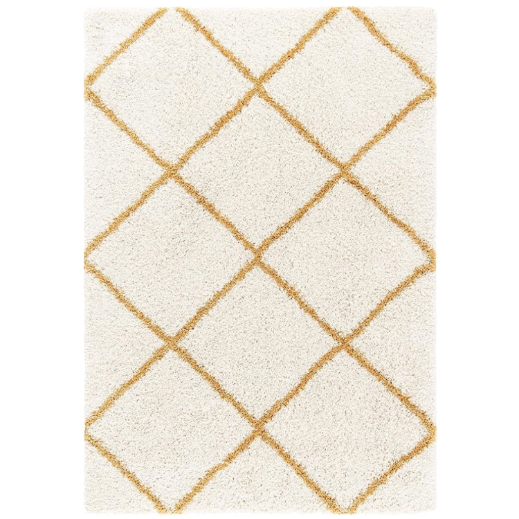 Yellow/ Cream Trellis Area Rug