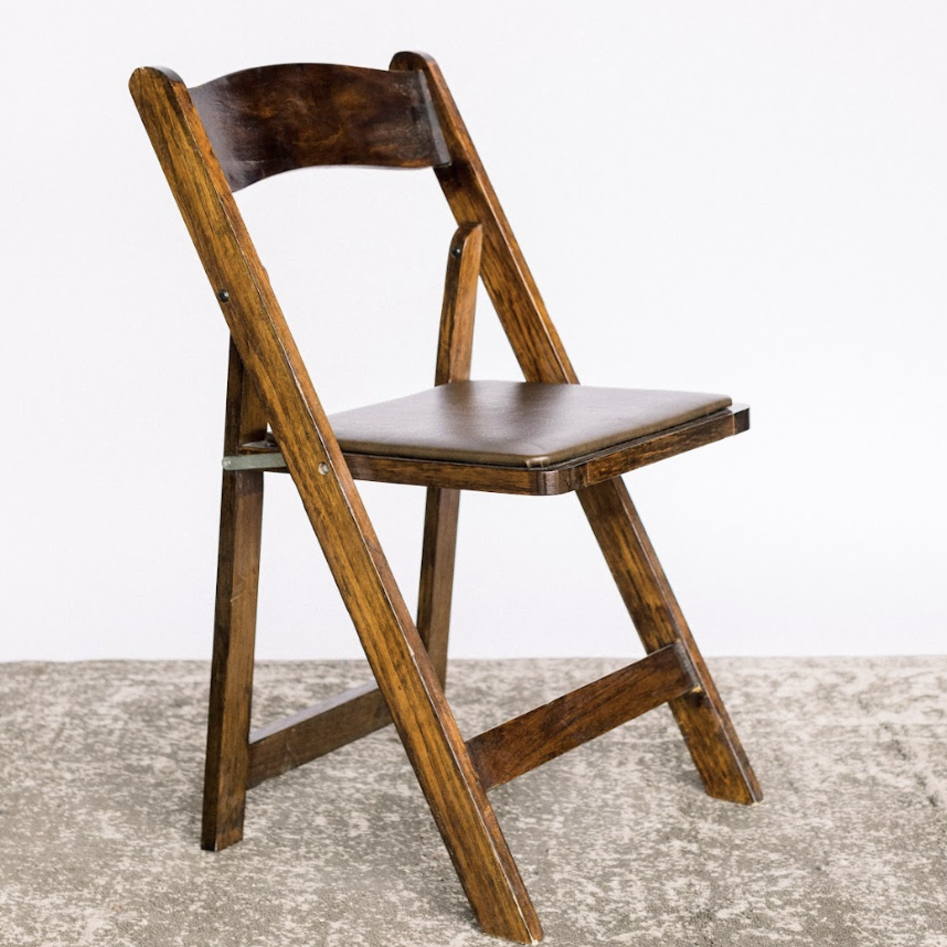 Wooden Fruitwood Chair - Brown Pad