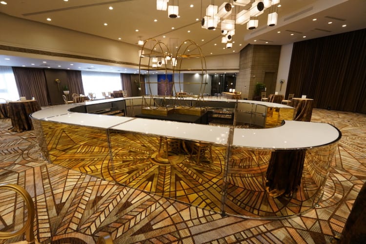 6ft Avenue Bar - Silver Frame / Gold Mirror Inserts view 3
