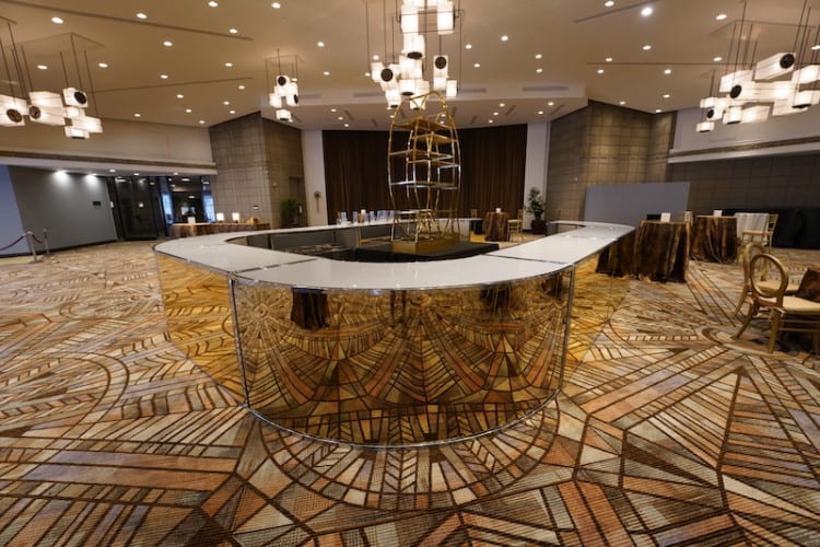 6ft Avenue Bar - Silver Frame / Gold Mirror Inserts view 4
