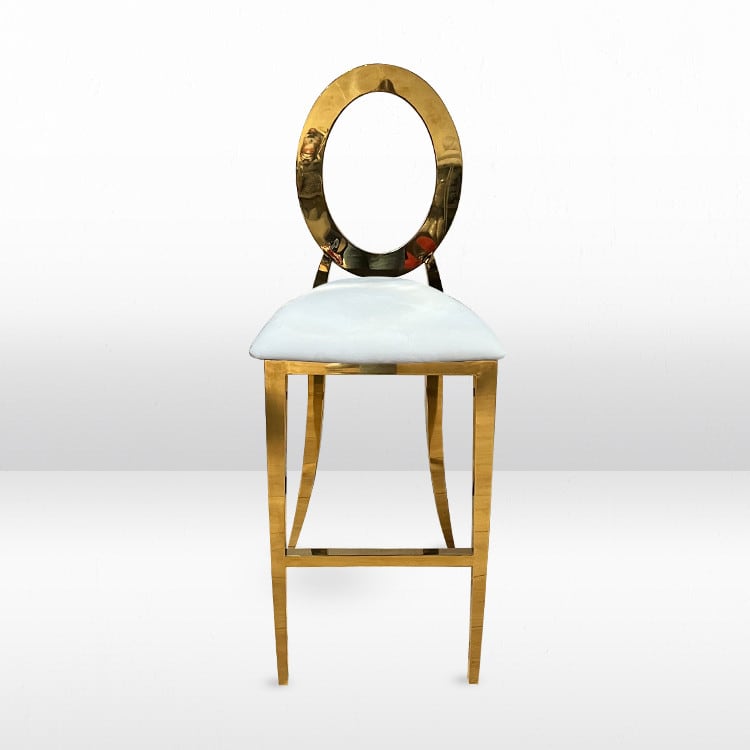 Halo Bar Stool with Ivory Pad view 3