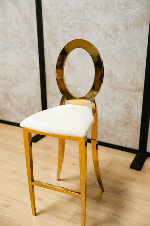 Halo Bar Stool with Ivory Pad view 5