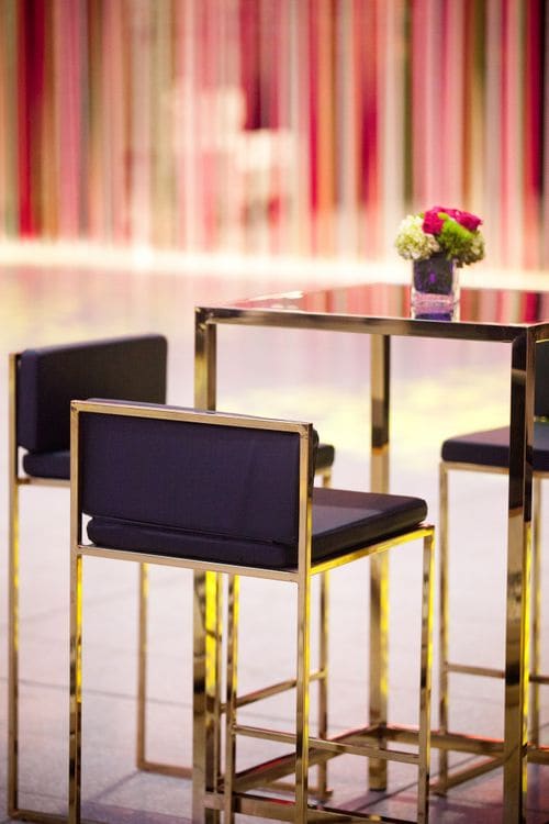Paramount Gold Frame/Black Pad Bar Stool view 3
