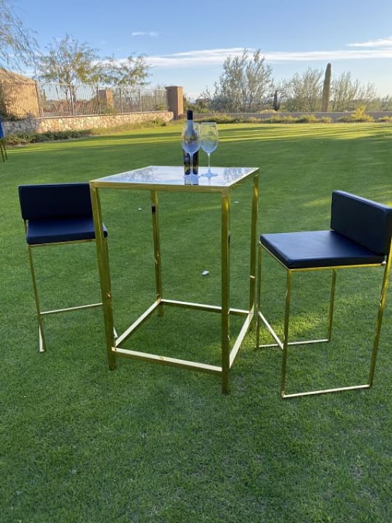Paramount Gold Frame/Black Pad Bar Stool view 5