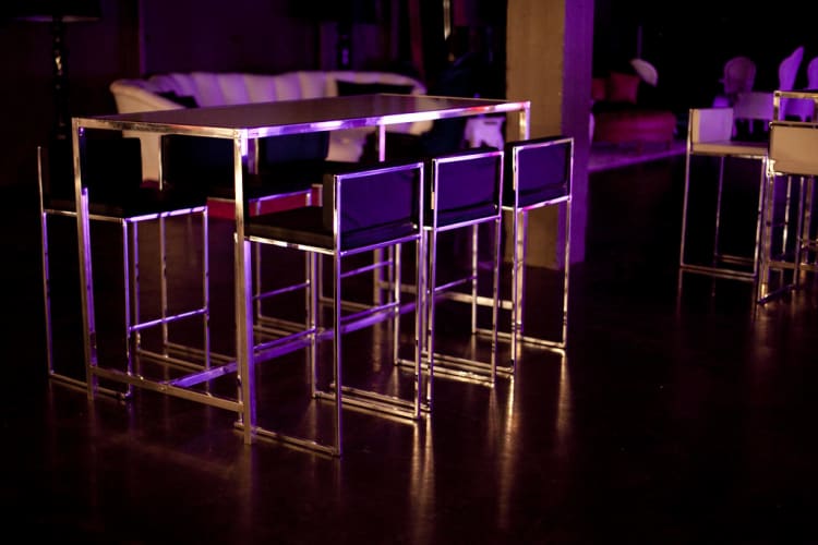 Paramount Silver Frame/Black Pad Bar Stool view 3