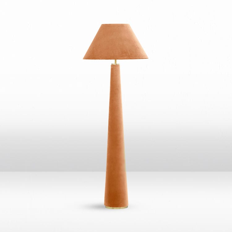 Blush Pink Velvet Lamp view 3