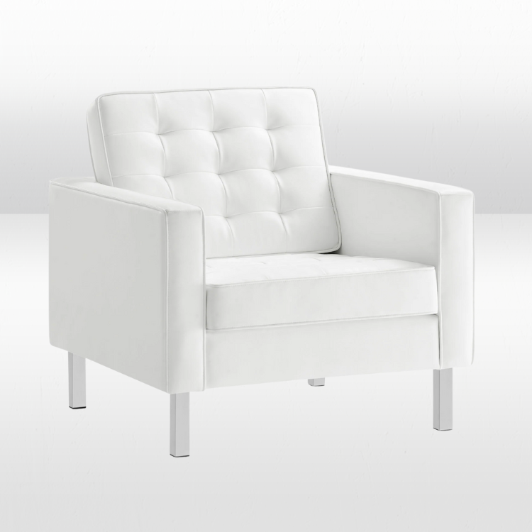 Madison Club Chair - White view 2