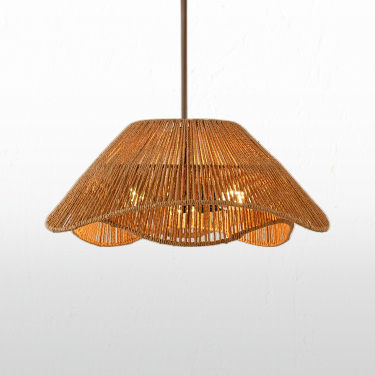 Delilah Rattan Chandelier view 2