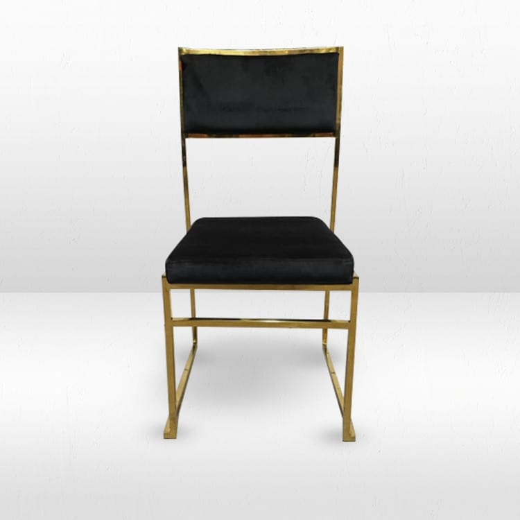 Jasper Dining Chair Gold Frame/Black Pads view 2