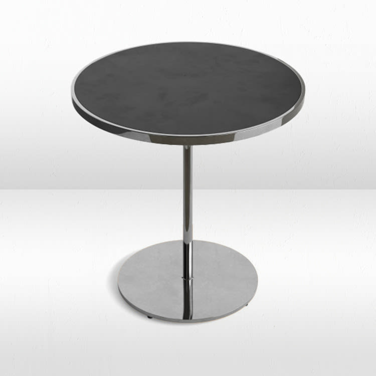 Virtu Silver Bistro Table  / Black Matte Top view 2