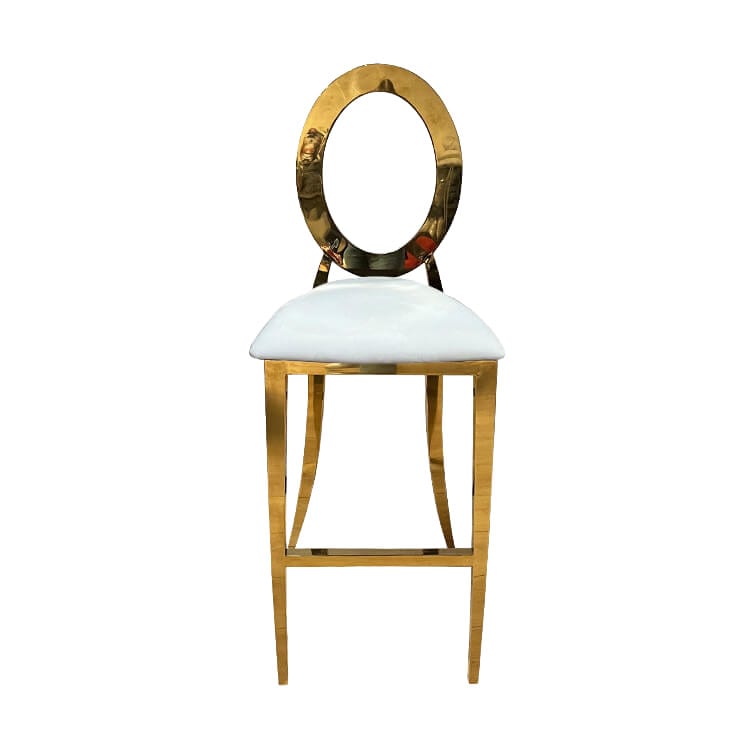 Halo Bar Stool with Ivory Pad view 6