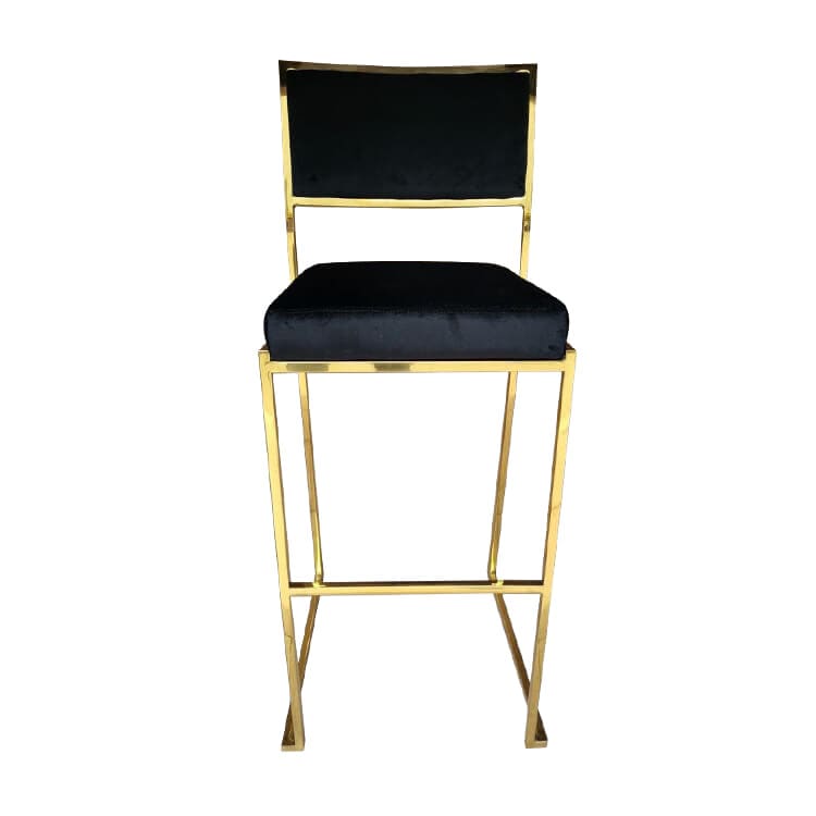 Jasper Gold Frame/Black Pad Bar Stool view 4