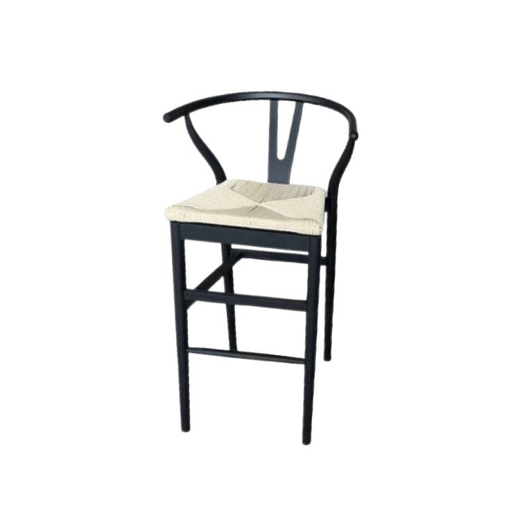 Sutton Bar Stool Black Frame/Rattan