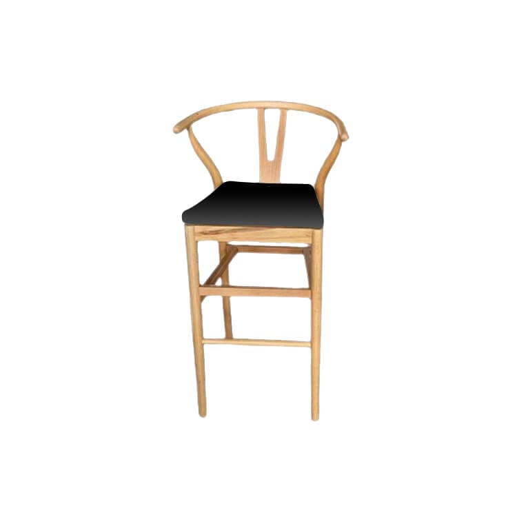 Sutton Bar Stool - Natural Frame/Black Pad
