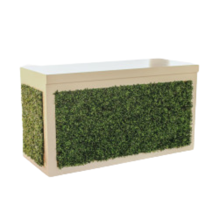 Brooks 6ft White Bar - Greenery  Front/ Sides